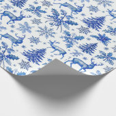 Elegant Blue Winter Wonderland Weihnachtsgeschenk Geschenkpapier (Ecke)