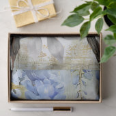 Elegant Blue Wisteria & Ravens Decoupage Paper Seidenpapier (Geschenk)