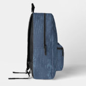 Elegant Blue Wood Grain Bedruckter Rucksack (Links)