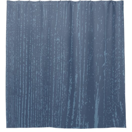 Elegant Blue Wood Grain Duschvorhang (Vorderseite)