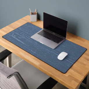 Elegant Blue Wood Grain Schreibtischunterlage