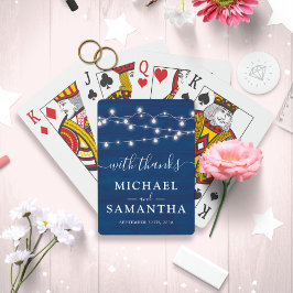 Elegant Blue Wood Rustic Gastgeschenk Hochzeit Vie Spielkarten