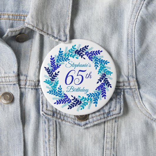 Elegant Blue Wreath 65. Button (Beispiel)