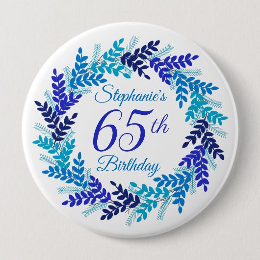 Elegant Blue Wreath 65. Button (Vorderseite)