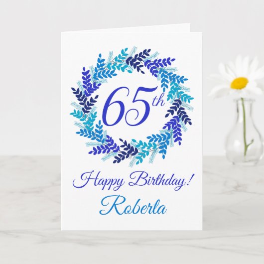 Elegant Blue Wreath 65. Karte (Kleine Pflanze)