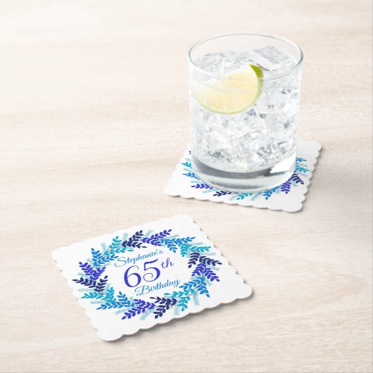 Elegant Blue Wreath 65. Untersetzer (Vor Ort)