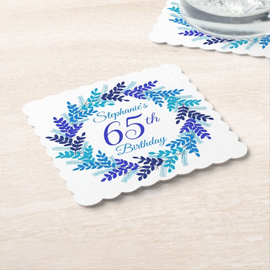 Elegant Blue Wreath 65. Untersetzer (angewinkelt)