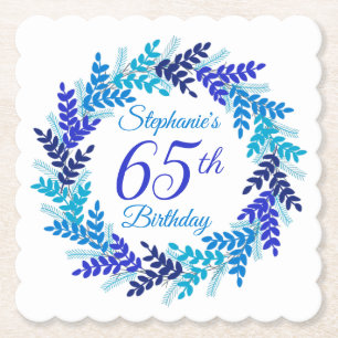 Elegant Blue Wreath 65. Untersetzer