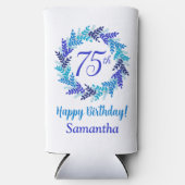 Elegant Blue Wreath 75. Geburtstag Selters Dosenkühler (Vorderseite)