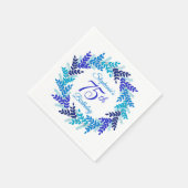 Elegant Blue Wreath 75. Geburtstag Serviette (Ecke)