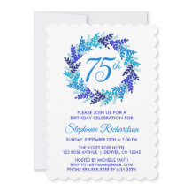 Elegant Blue Wreath 75. Geburtstagsparty