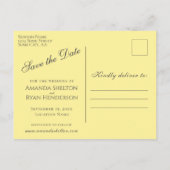 Elegant Blue Yellow Rose Wedding Save the Date Ankündigungspostkarte (Rückseite)