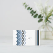 Elegant Blue Zig Zag Muster Visitenkarte (Stehend Vorderseite)