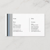 Elegant Blue Zig Zag Muster Visitenkarte (Rückseite)