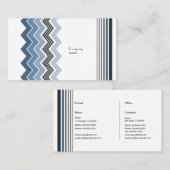 Elegant Blue Zig Zag Muster Visitenkarte (Vorne/Hinten)