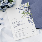 Elegant Blueberry Bridal Dusche Einladung