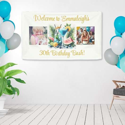 Elegant Blueberry Brunch 30. Geburtstagsfeier Banner