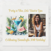 Elegant Blueberry Brunch 30. Geburtstagsfeier Schaumweinetikett (Einzelnes Label)