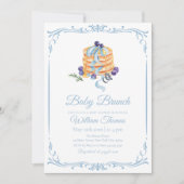 Elegant Blueberry Pancake Baby Brunch Babydusche Einladung (Vorderseite)