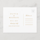 Elegant blühe Kalligraphie Save the Date Vintag Ankündigungspostkarte (Rückseite)