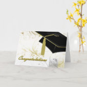 Elegant blühen Sie mit Mortarboard-Abschluss-Karte Karte (Gelbe Blume)