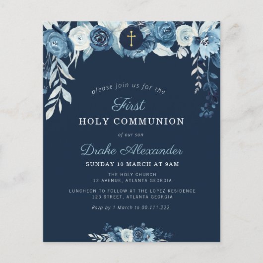 Elegant blühende Einladung (Vorderseite)