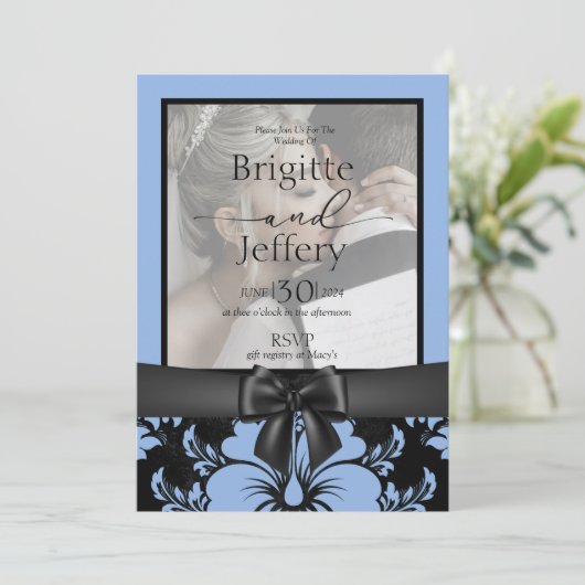 Elegant blühende Hochzeit retten das Datum Einladung (Stehend Vorderseite)