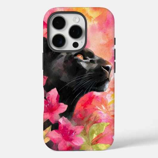 Elegant blühende Wildblume Schwarzer Panther Case-Mate iPhone Hülle (Rückseite)