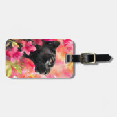 Elegant blühende Wildblume Schwarzer Panther Gepäckanhänger (Vorderseite horizontal)