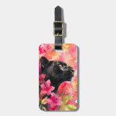 Elegant blühende Wildblume Schwarzer Panther Gepäckanhänger (Vorderseite vertikal)