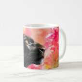 Elegant blühende Wildblume Schwarzer Panther Kaffeetasse (VorderseiteRechts)