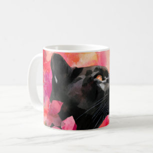 Elegant blühende Wildblume Schwarzer Panther Kaffeetasse