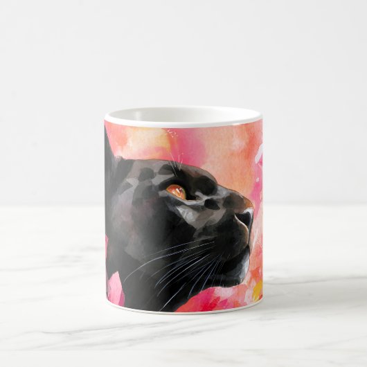 Elegant blühende Wildblume Schwarzer Panther Kaffeetasse (Mittel)
