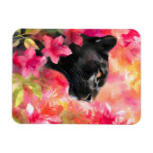 Elegant blühende Wildblume Schwarzer Panther Magnet (Horizontal)