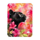Elegant blühende Wildblume Schwarzer Panther Magnet (Vertikal)
