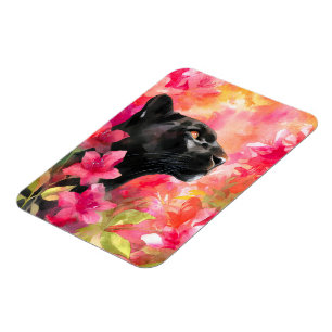 Elegant blühende Wildblume Schwarzer Panther Magnet