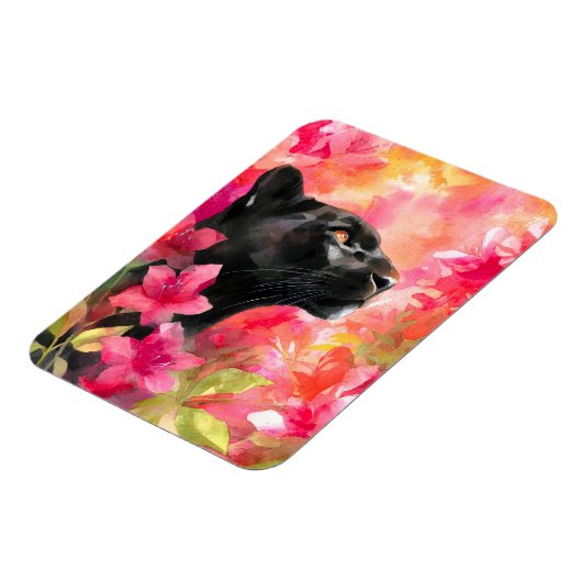 Elegant blühende Wildblume Schwarzer Panther Magnet (Linke Seite)