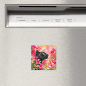 Elegant blühende Wildblume Schwarzer Panther Magnet (In Situ (Geschirrspüler))