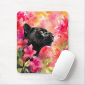 Elegant blühende Wildblume Schwarzer Panther Mousepad (Mit Mouse)