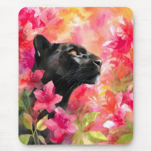 Elegant blühende Wildblume Schwarzer Panther Mousepad