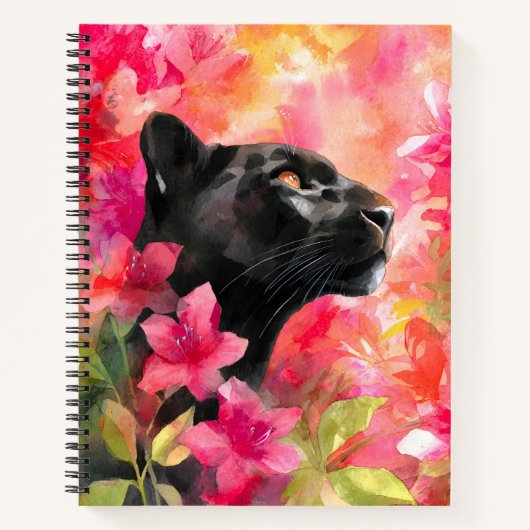 Elegant blühende Wildblume Schwarzer Panther Notizblock (Vorderseite)