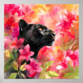Elegant blühende Wildblume Schwarzer Panther Poster (Vorne)