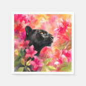 Elegant blühende Wildblume Schwarzer Panther Serviette (Vorderseite)