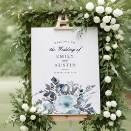 Elegant Blumen Grün Hochzeitsszenario Poster