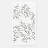 Elegant Blumengestreichte Leafy Wedding Napkins Serviette (Vorderseite)