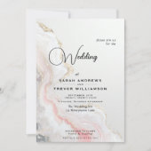 Elegant Blush Agate Fluid Ink  Einladung (Vorderseite)