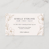 Elegant Blush and Black Botanical Typography Visitenkarte (Rückseite)