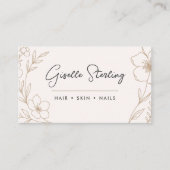 Elegant Blush and Black Botanical Typography Visitenkarte (Vorderseite)