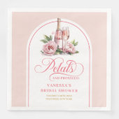 Elegant Blush and Gold Petals and Prosecco Napkins Serviette (Vorderseite)