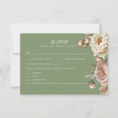 Elegant Blush and Sage Green Peonies RSVP Card Karte (Vorderseite)